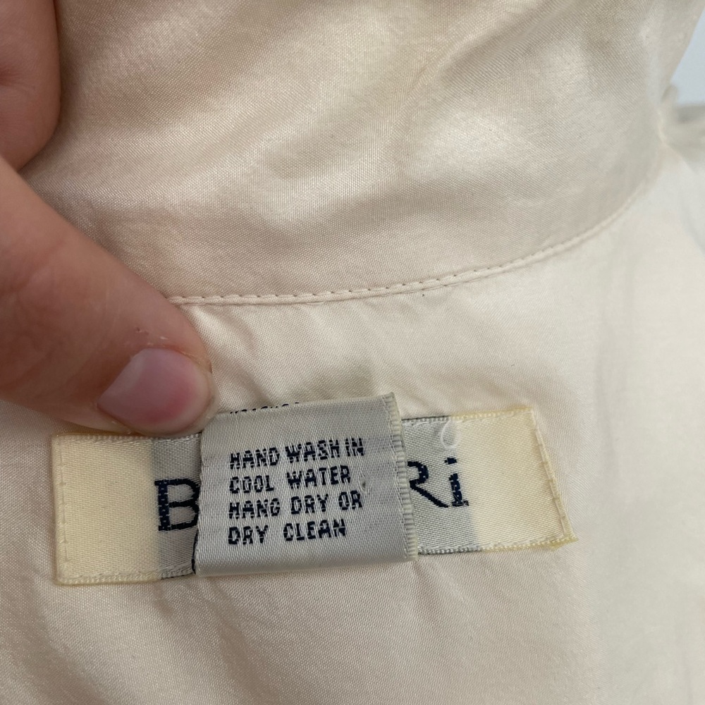 Vintage Bogari Cream Silk Button-Up Shirt Size M - Picture 5 of 5